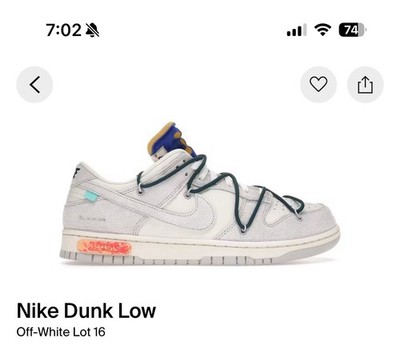 Size 8.5 - Nike Off-White x Dunk Low Lot 16 of 50