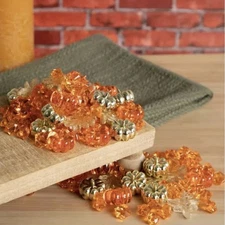 NEW ACRYLIC FALL PUMPKINS MAPLE LEAVES TABLE SCATTER VASE FILLER 6.45 OZ BAG