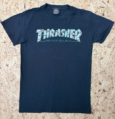 Thrasher T-Shirt Herren S schwarz Regular Fit Baumwolle Logo Streetwear Baby Tee