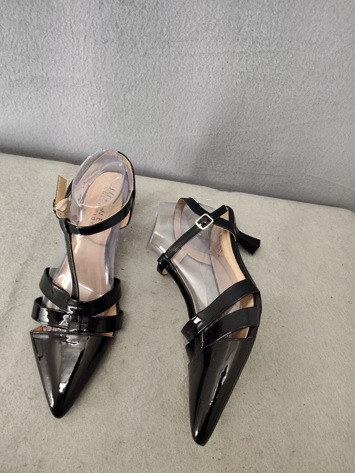 Zapatos de vestir Journee Collection para mujer Pump 10 negros con correa en T tacón de gatito Foto 4 de 4