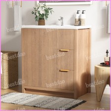 31" Wooden Bathroom Vanity with Ceramic Sink Modern Bath Storage Cabinet