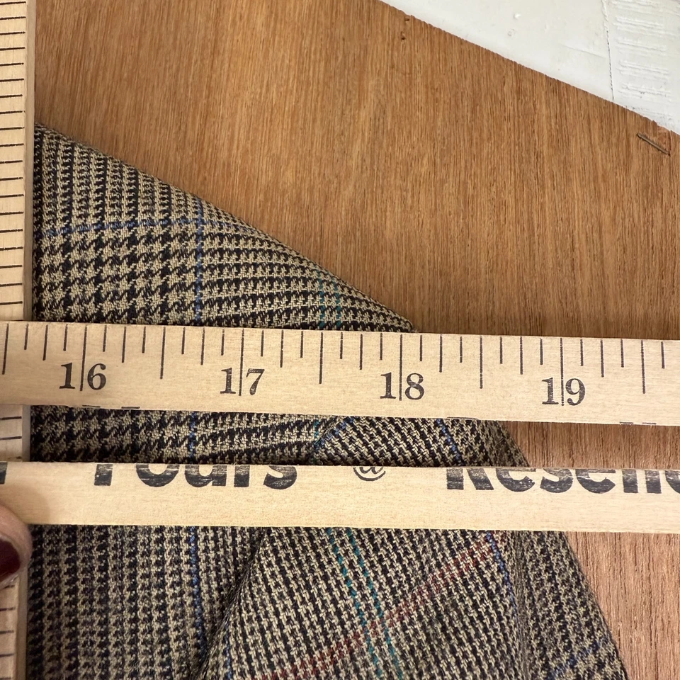 VTG Polo University Club Blazer Mens 38L Brown Houndstooth 2 Button 90s Wool - Image 4 of 4