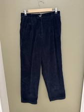 Vintage L.L. Bean Navy Blue High Rise Corduroy Pants Size 12 Pet