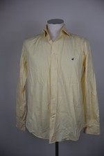 Brooksfield Cotton Shirt Linen Silk Man Size 40 Slim Casual Vintage Style
