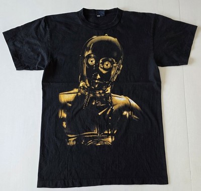 Vintage 90s Star Wars T Shirt L C3PO Death Star Movie Merch Embroidered Tag