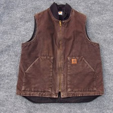 Carhartt V02 DKB Men's Sandstone Duck Artic Vest Brown Size Large