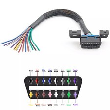 Universal Obd2 Obd Ii 16 Pin J1962f Female To Open Cable Braid Dash Port Pigtail