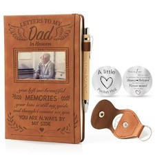 Memorial Gifts for Loss of - Letters To My In Heaven, Leather Journal A5 Dad