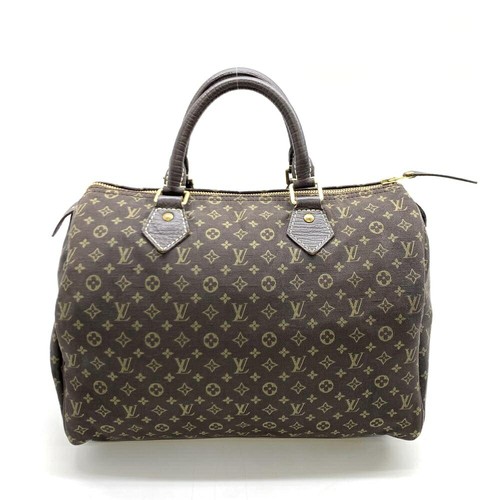 Louis Vuitton Monogram Mini Lin Speedy 30 Handbag Boston Canvas Brown M95224