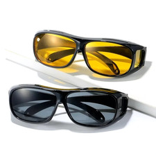Night Driving Glasses HD Anti Glare Vision Polarized Yellow Lens Tinted Unisexs