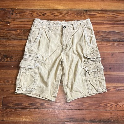 Men Short American Eagle Cargo Sz 32 Brown Khaki Pants Preppy Baggy Y2K Sport
