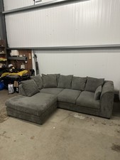 Grey Cord Corner Sofa DELIVERY AVAILABLE!