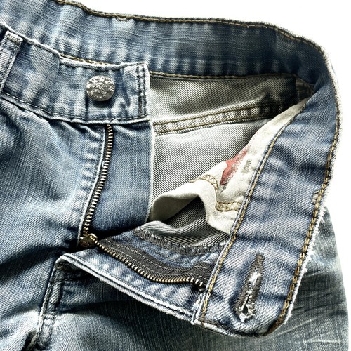 Levi’s Boys’ 511 Jeans 26x26 Black Label Distressed Skinny Straight Rare Moto - Picture 12 of 21