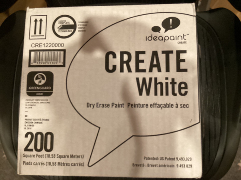 Idea Paint Create White Dry Erase Paint New Sealed 200 Square Feet