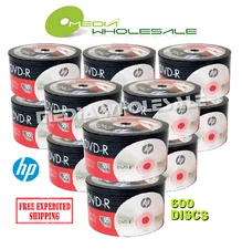 600 HP Blank 16X DVD-R DVDR Branded Logo 4.7GB Media Disc 12x50pk FREE EXPEDITED