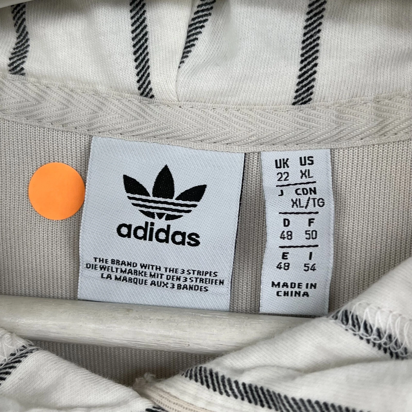 OFF WHITE Felpa con cappuccio Adidas pullover tagliata donna extra large stile retrò logo ortografico