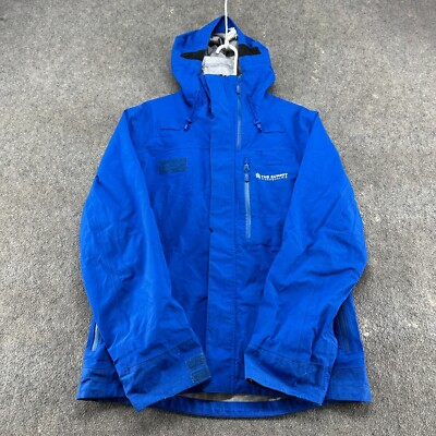 Helly Hansen Jacket Mens M Blue Parka Rain Coat Hooded Tech Snow Ski Snowboard