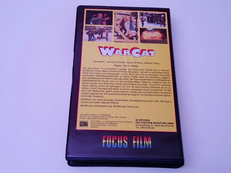 War Cat 1987 VHS German PAL Focus Video Ted V. Mikels Jannina Poynter Warcat - Bild 2 von 4