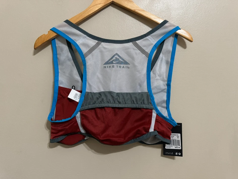 Nike Womens Trail Running Vest Platinum/Hasta Cayenne/Blue Size S CZ0523-012 NEW - Image 3 of 4