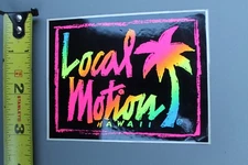 LOCAL MOTION Hawaii Surfboards Aloha Black Neon Rainbow 80's LM1 Surfing STICKER