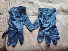 Women's Vintage Dress Gloves Black Ruche Nylon USA Fits Medium Hand