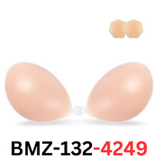 Niidor Adhesive Bra Invisible Strapless Backless Silicone w. Nipple Covers Cup B