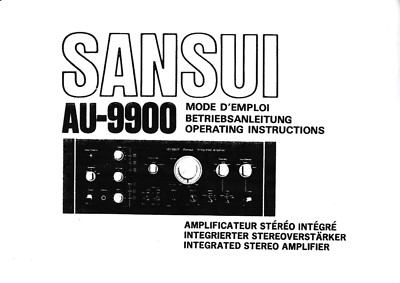 Operating Instructions-Betriebsanleitung für Sansui AU-9900 