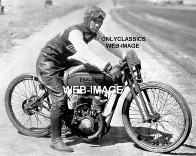 1919 HARLEY DAVIDSON MOTORCYCLE BOARDTRACK RACER JIM DAVIS 8X10 PHOTO MOTORDOME