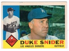 1960 Topps #493 Duke Snider - Los Angeles Dodgers, Excellent Condition