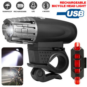 USB Rechargeable T6 LED MTB Rear&Front Set 15000LM Bicycle Lights Bike Headlight 