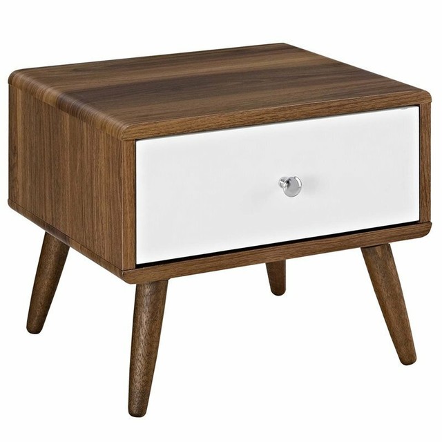 Transmit 1 Drawer Walnut White Nightstand For Sale Online Ebay