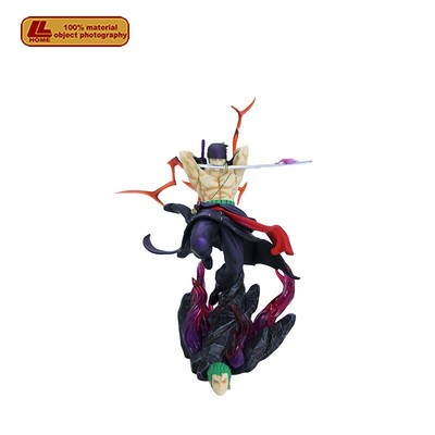 Anime OP Roronoa Zoro jump Draw a knife Face Change PVC Figure Statue Toy Gift
