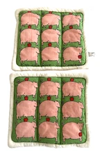 Vintage Lillian Vernon 3 Pigs 2 Pot Holder Hot Pads Alan Wood Design 1983