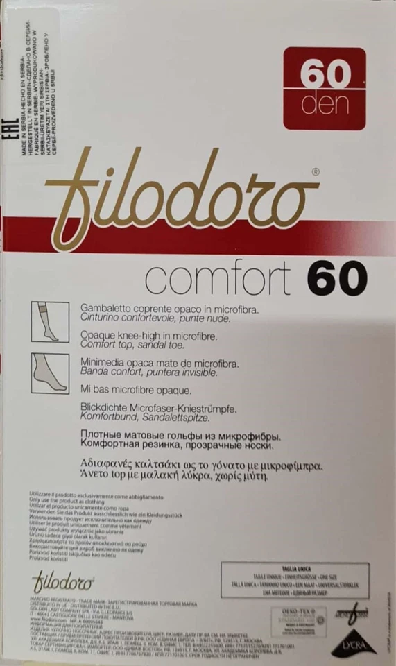 FILODORO Gambaletto coprente opaco 60den microfibra bordo super confortevole 3cf Foto 3 de 4