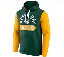 Green Bay Packers Mens Hoodie Fleece Colorblock NEW S-M-XL-XXL