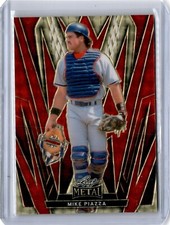 Marketplace image: 2024 Leaf Metal Prismatic Red Flood Superfractor Mike Piazza 1/1 (B74) Mets
