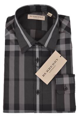 New Burberry London Men's Treyforth Charcoal Grey Beat Nova