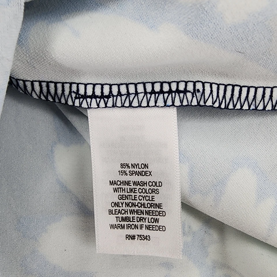 Falda Adrienne Vittadini para mujer mediana línea A azul floral Foto 4 de 4