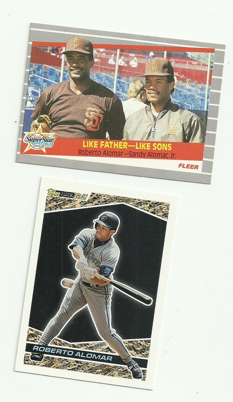 Roberto Alomar 2 Baseball Card Lot - ToppsBlackGold & Fleer