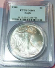 1988 American Silver Eagle $1 PCGS MS 69