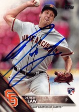 Derek Law autographed baseball card 2014 Topps #US72 Rookie SF Giants