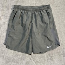 Nike Challenger Shorts Mens Small Gray 7" Unlined Elastic Waist Athletic Gym
