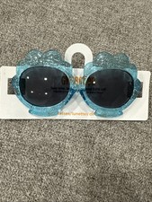 Gymboree NWT Girls Sea Splash Blue Glitter Shell Sunglasses Size 2-4 Years