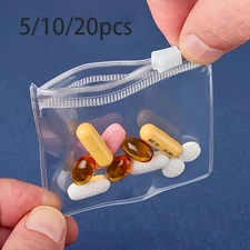 5/10/20pcs Small Item Storage Bags - Portable Reusable Travel Zipper Pouch Set