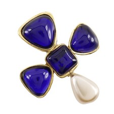 Chanel Gripoix Brooch Women Purple One Size