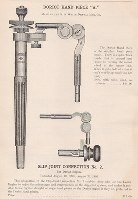 1905 Dental Doriot Hand Piece Slip Joint Connect Marshall Dental Mfg Co Print Ad