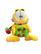 Garfield Christmas Plush Plays Here Comes Santa Claus Lights Up Tested Works