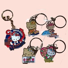 Hello Kitty Guam Saipan Metal Keychain Set of 5 Character Souvenir Collectible