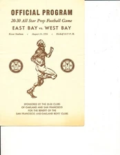 Aug 24 1956 East Bay West Bay All Star Prep Football Program f1