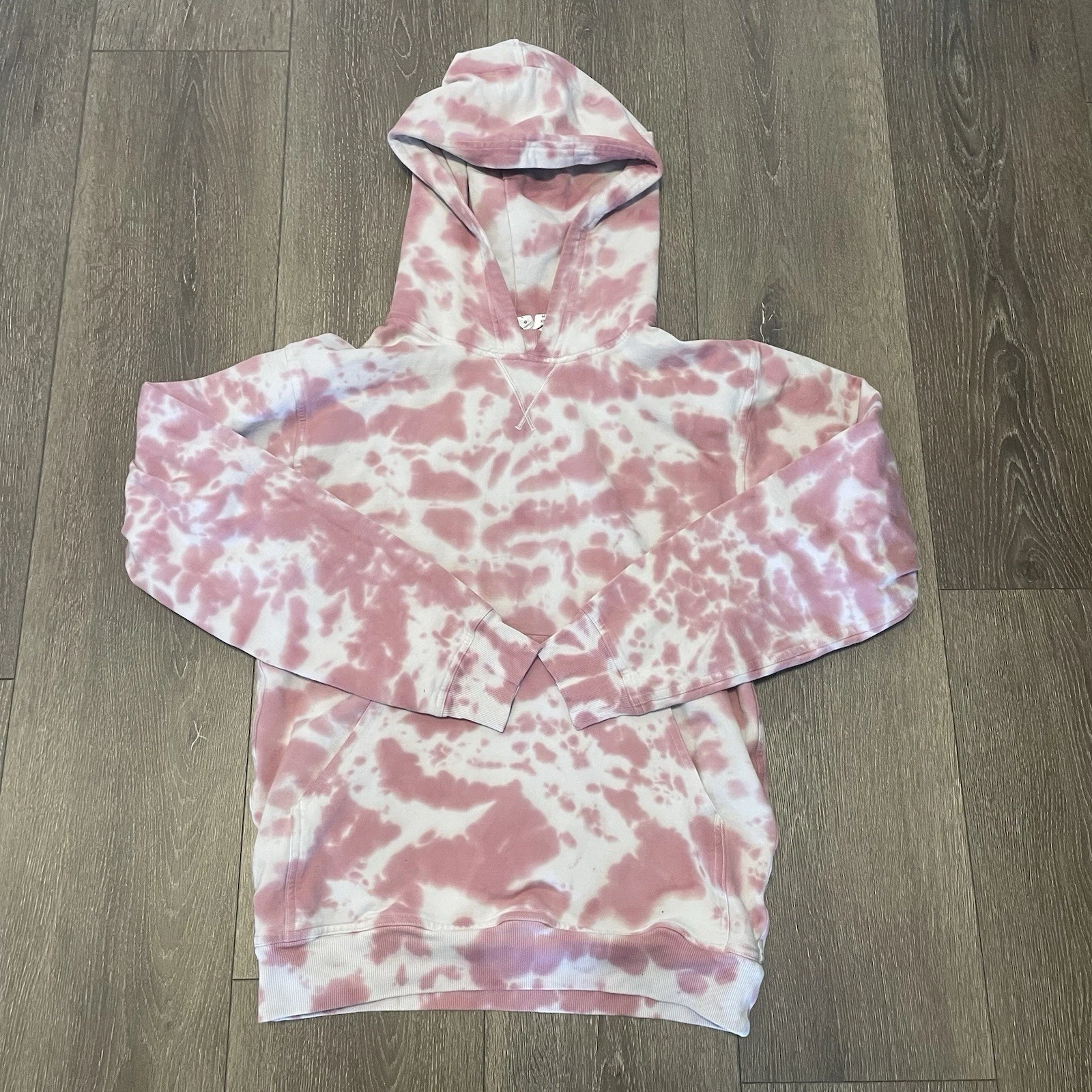 Lululemon All Yours Hoodie Sweatshirt Size 4 Pink White Tie-Dye Pullover Women's